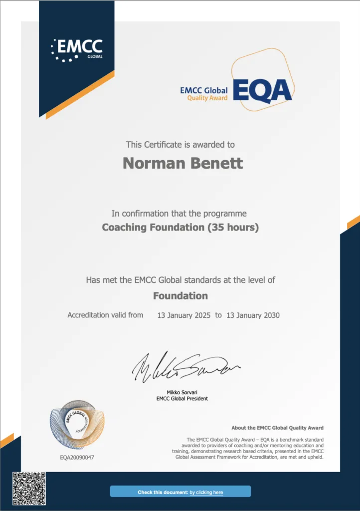 EQA EMCC Coaching Foundation Norman Benett